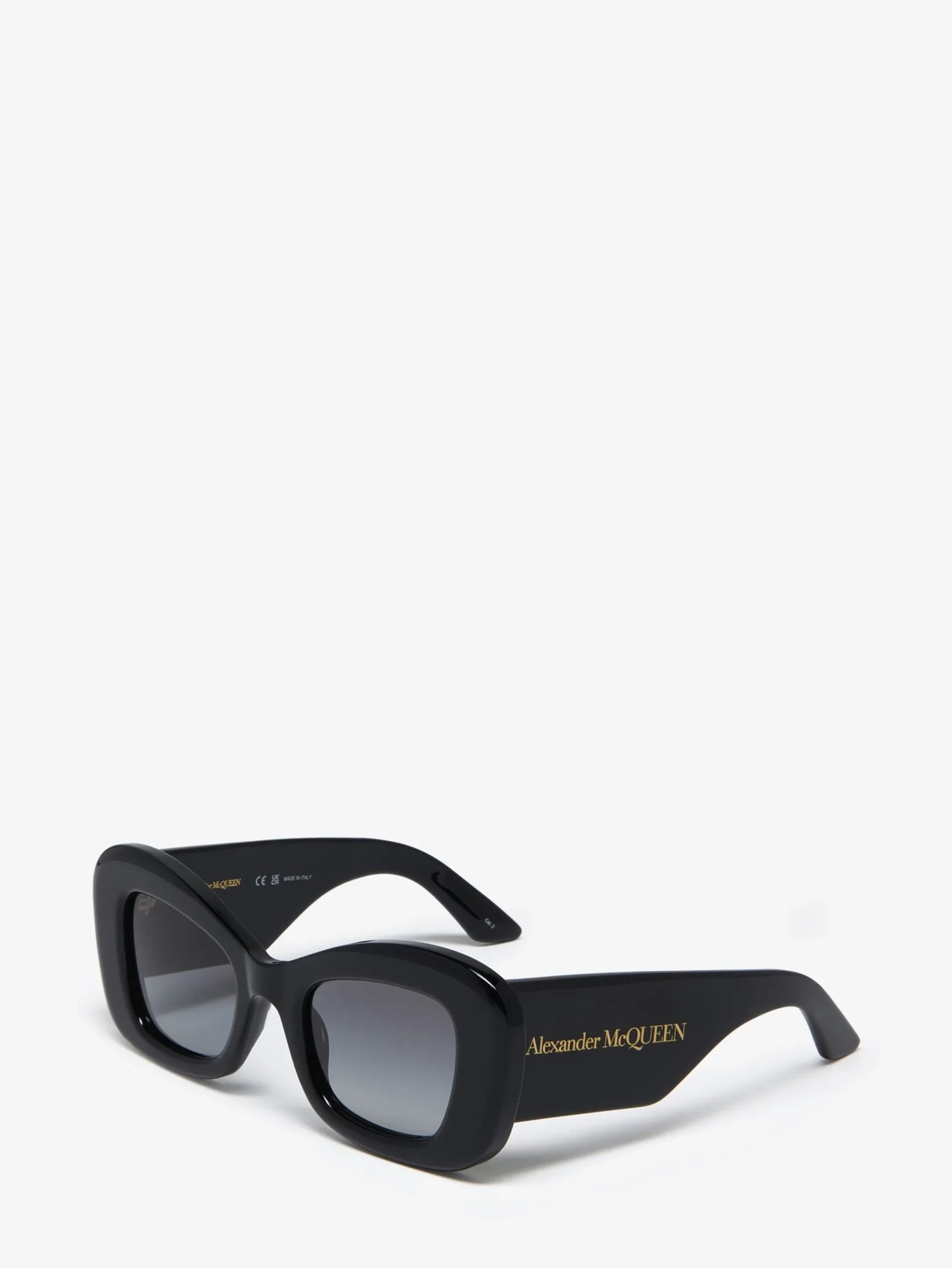 Sale Alexander McQueen Women's Bold Cat-eye Sunglasses in Black/Grey