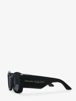 Sale Alexander McQueen Women's Bold Cat-eye Sunglasses in Black/Grey