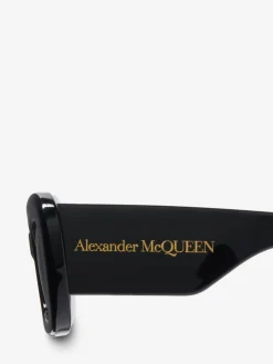 Sale Alexander McQueen Women's Bold Cat-eye Sunglasses in Black/Grey