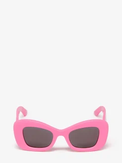 Best Alexander McQueen Women's Bold Cat-eye Sunglasses in Pink/smoke