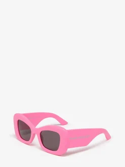 Best Alexander McQueen Women's Bold Cat-eye Sunglasses in Pink/smoke