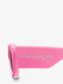Best Alexander McQueen Women's Bold Cat-eye Sunglasses in Pink/smoke