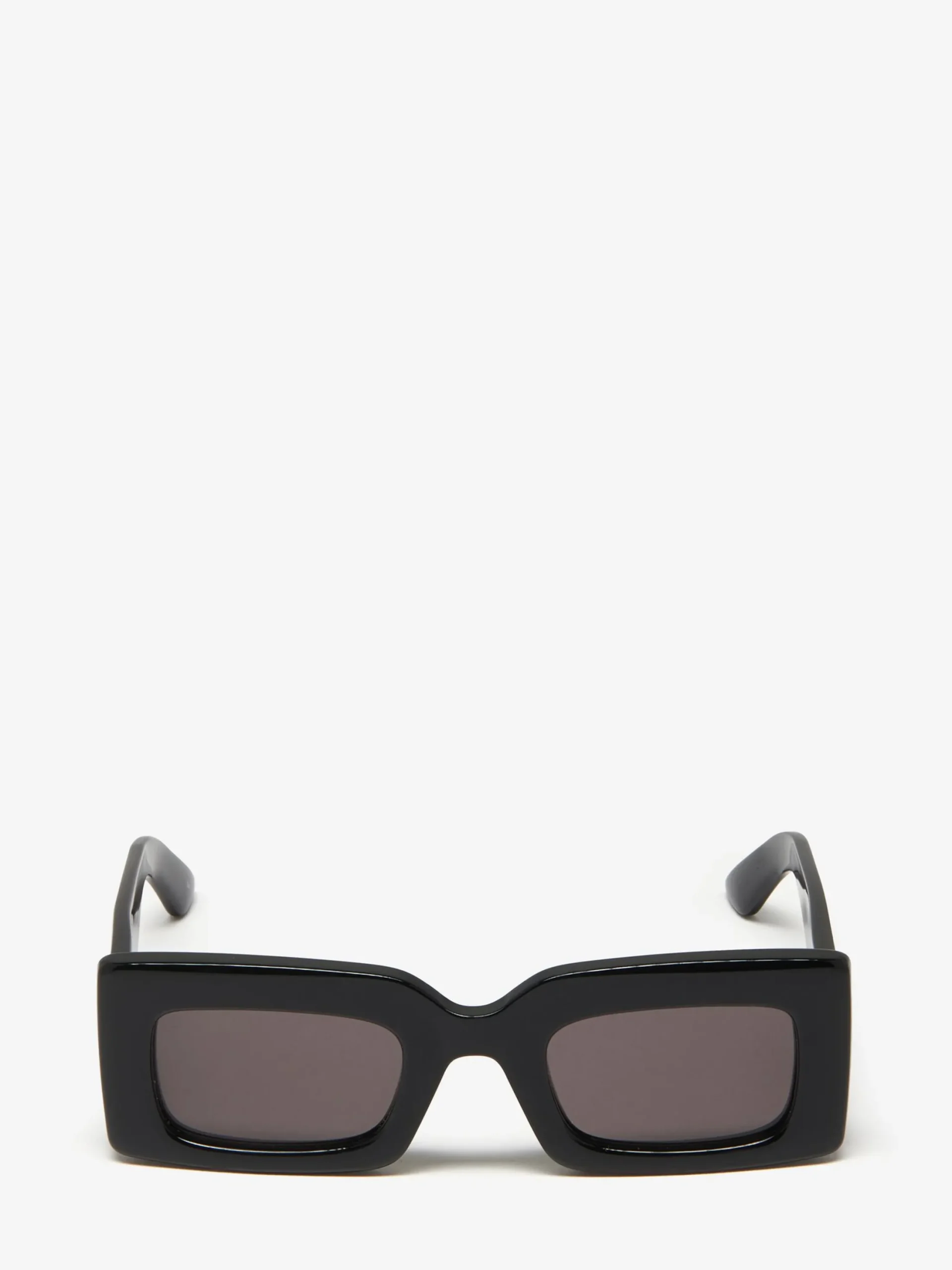 Best Sale Alexander McQueen Women's Bold Rectangular Sunglasses in Black/Smoke