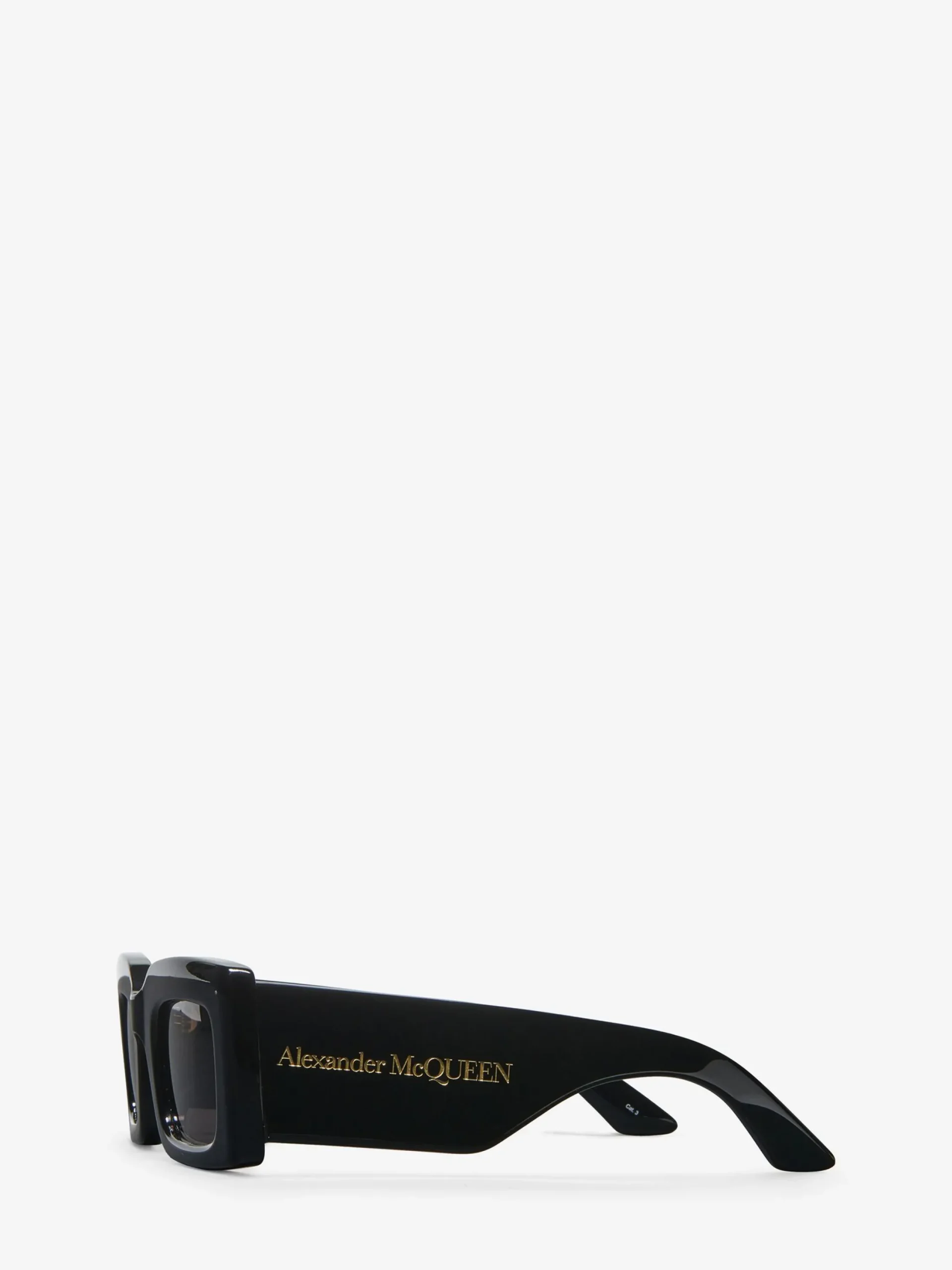 Best Sale Alexander McQueen Women's Bold Rectangular Sunglasses in Black/Smoke