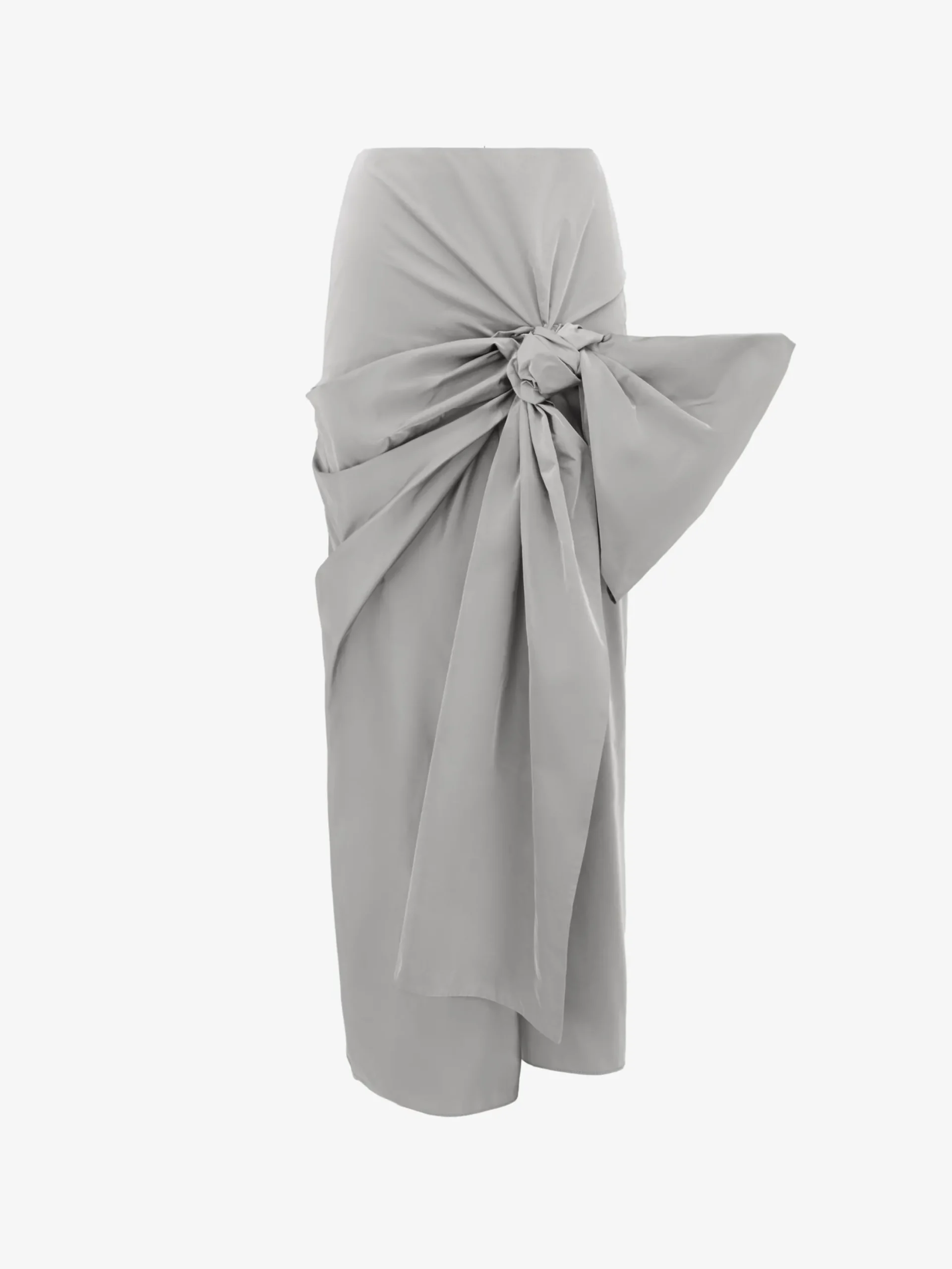 Best Sale Alexander McQueen Women's Bow Detail Slim Skirt in Silver