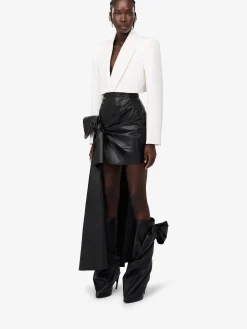 Sale Alexander McQueen Women's Boxy Cropped Jacket in Soft White