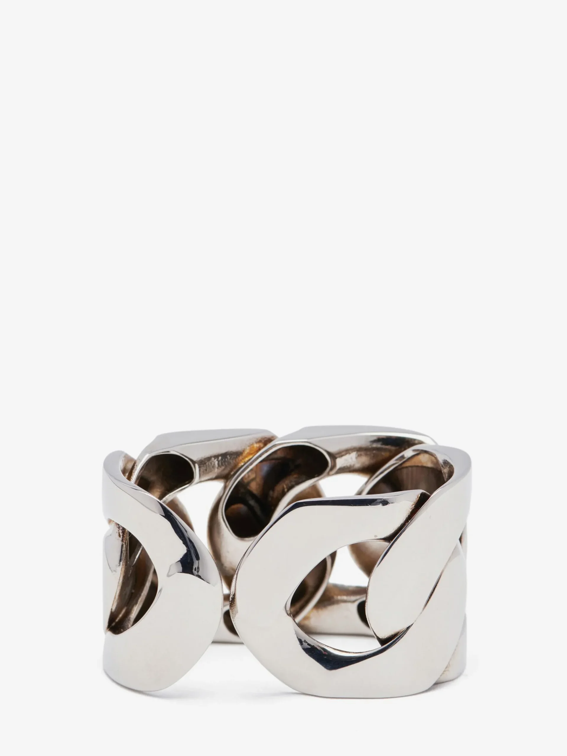 Outlet Alexander McQueen Women's Chain Double Ring in Antique Silver