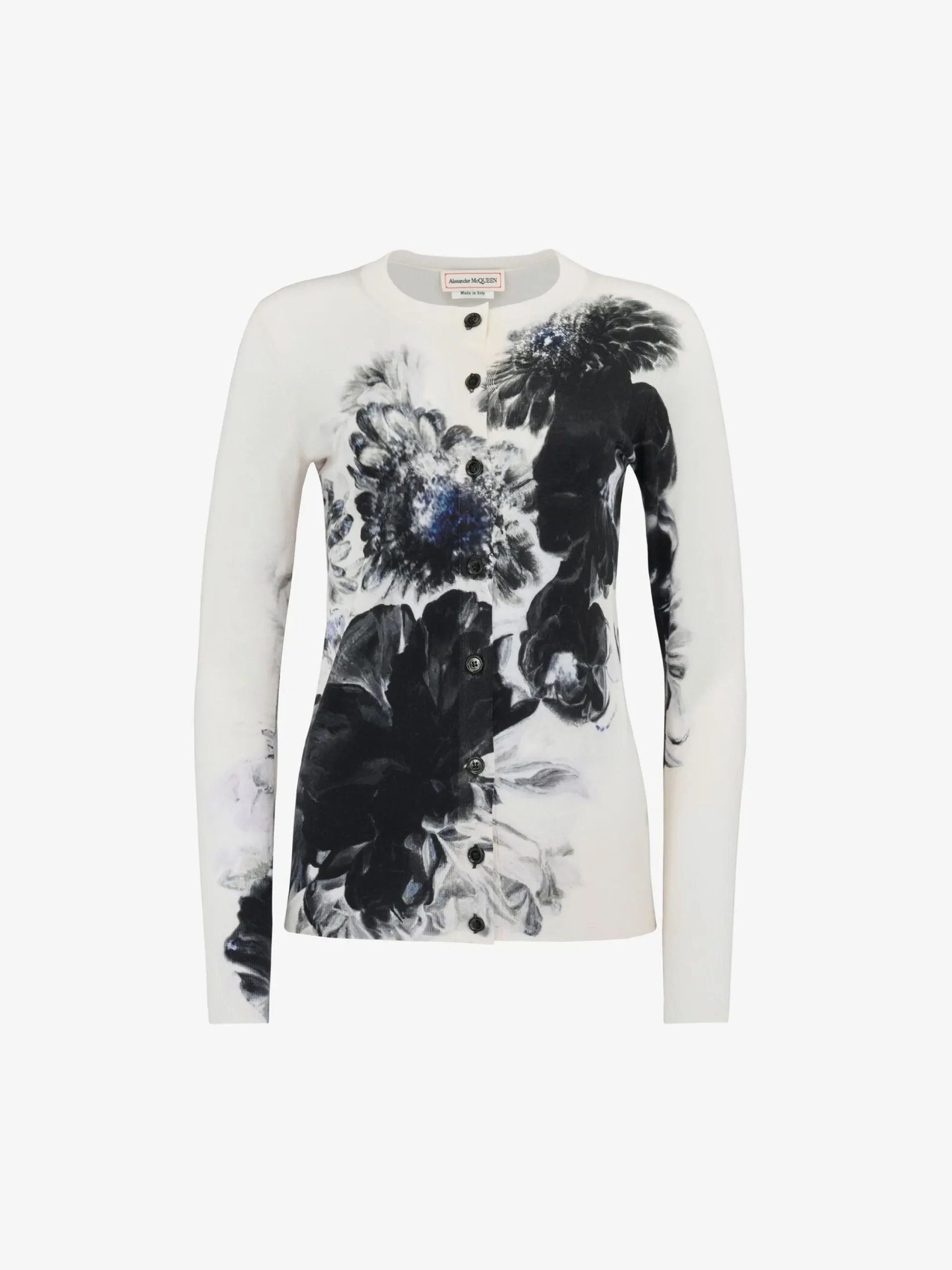 Flash Sale Alexander McQueen Women's Chiaroscuro Cardigan in White/Black/Blue