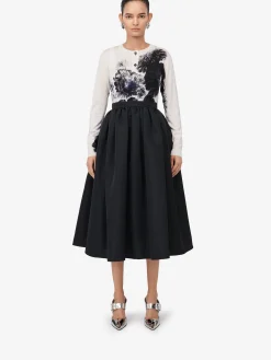 Flash Sale Alexander McQueen Women's Chiaroscuro Cardigan in White/Black/Blue