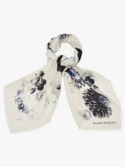 Best Sale Alexander McQueen Women's Chiaroscuro Shawl in Ivory/Black