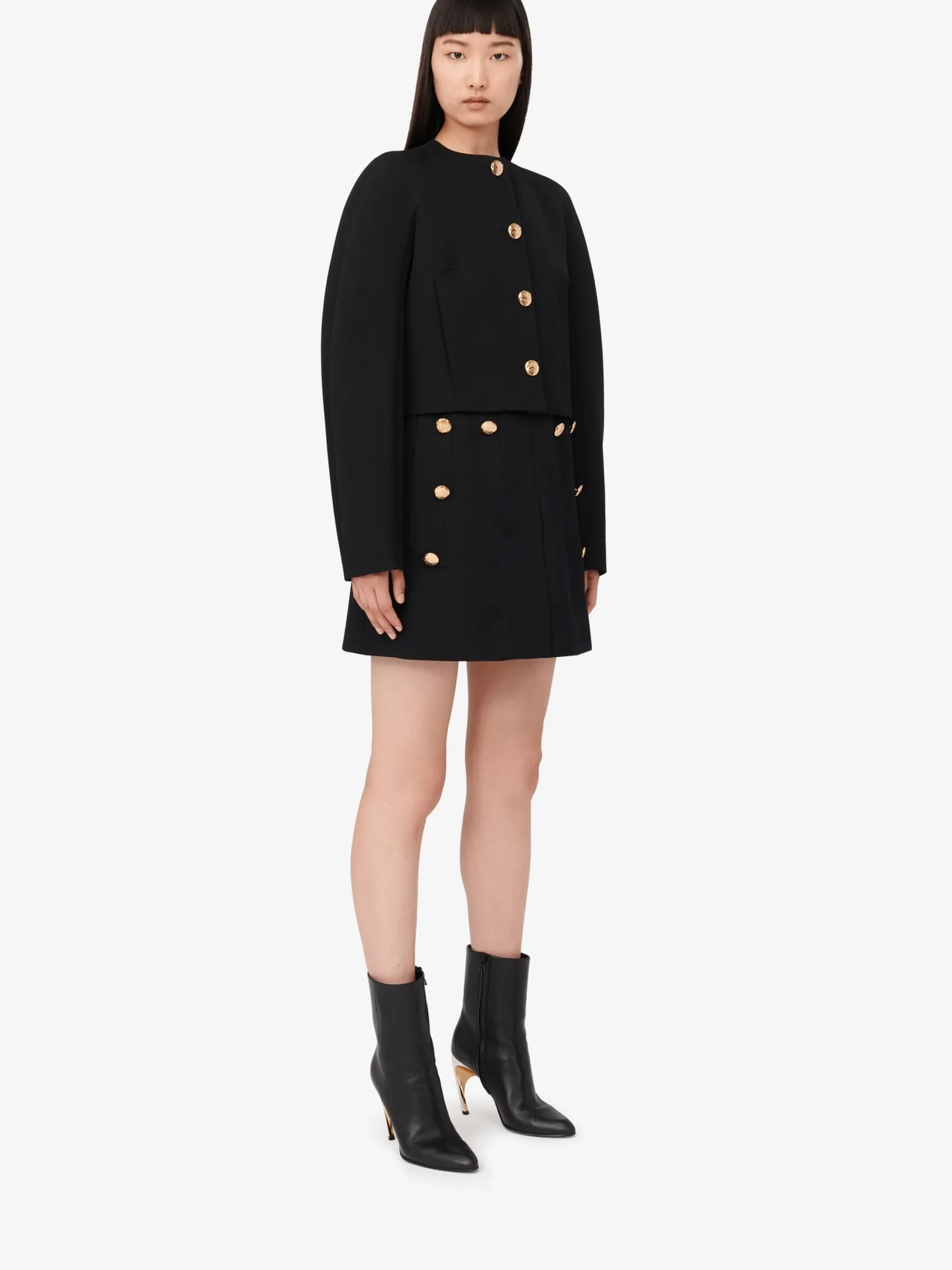 Hot Alexander McQueen Women's Cocoon Sleeve Military Jacket in Black