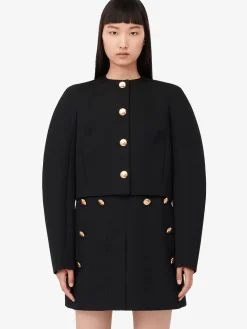 Hot Alexander McQueen Women's Cocoon Sleeve Military Jacket in Black