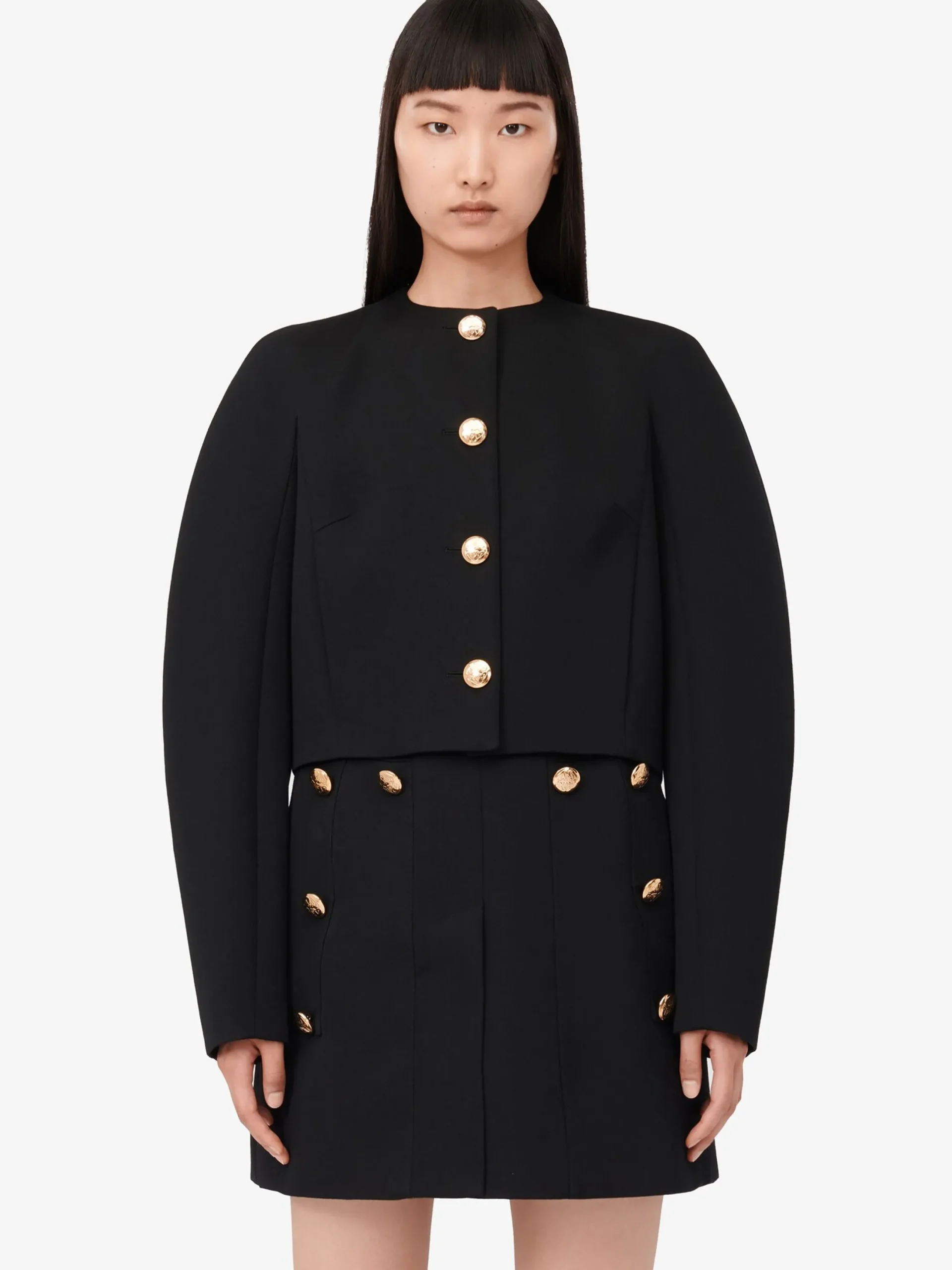 Hot Alexander McQueen Women's Cocoon Sleeve Military Jacket in Black