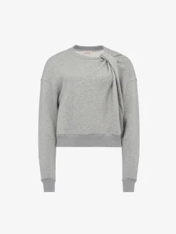 Sale Alexander McQueen Women's Cocoon Sleeve Sweatshirt in Grey Melange