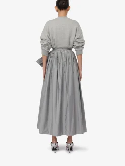 Sale Alexander McQueen Women's Cocoon Sleeve Sweatshirt in Grey Melange