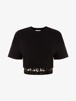 Store Alexander McQueen Women's Corset T-shirt in Black