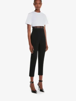 Outlet Alexander McQueen Women's Corset T-shirt in White/Black