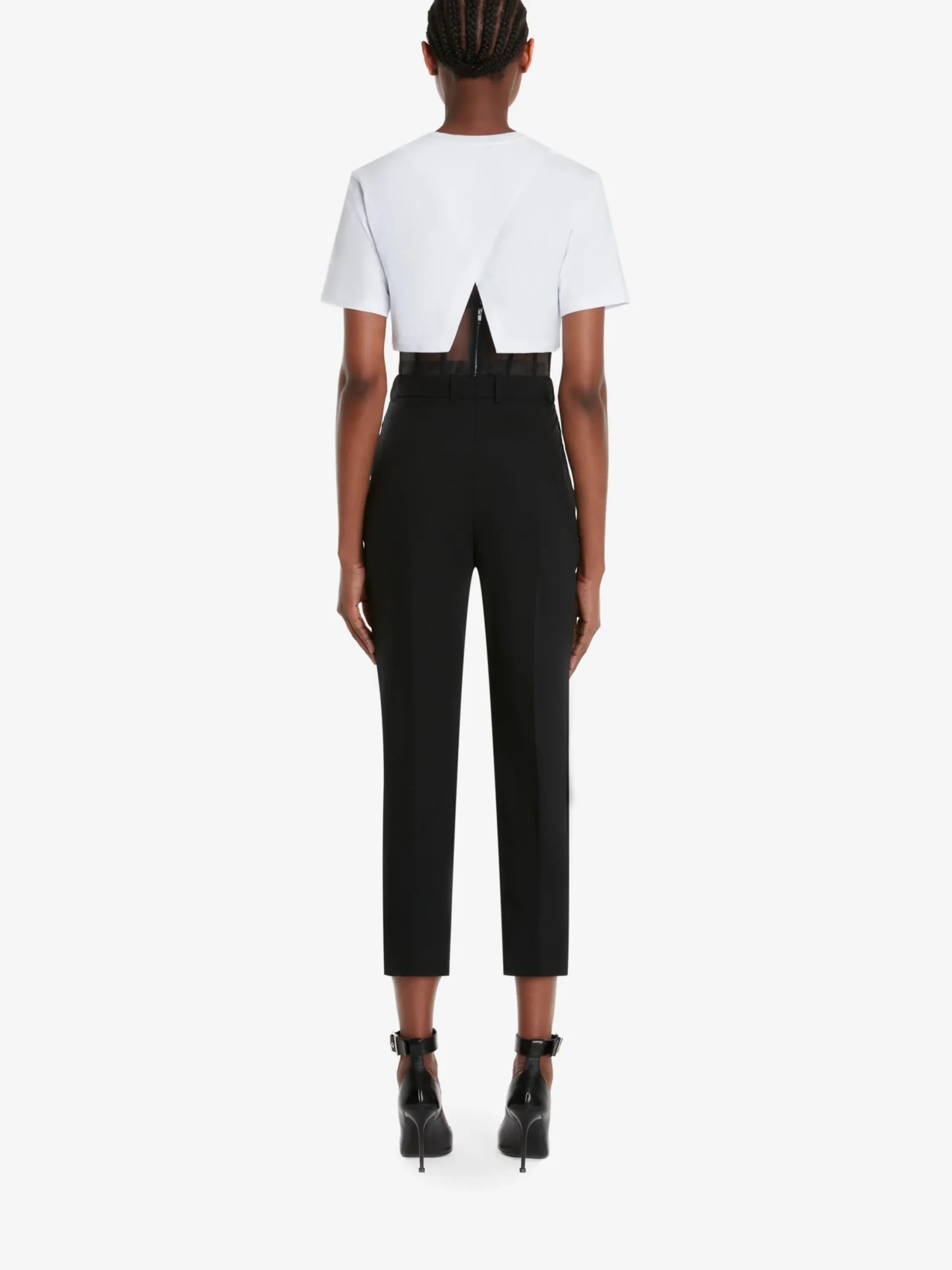 Outlet Alexander McQueen Women's Corset T-shirt in White/Black