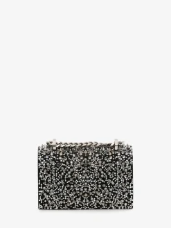 Online Alexander McQueen Women's Crystal-embellished Mini Jewelled Satchel in Black