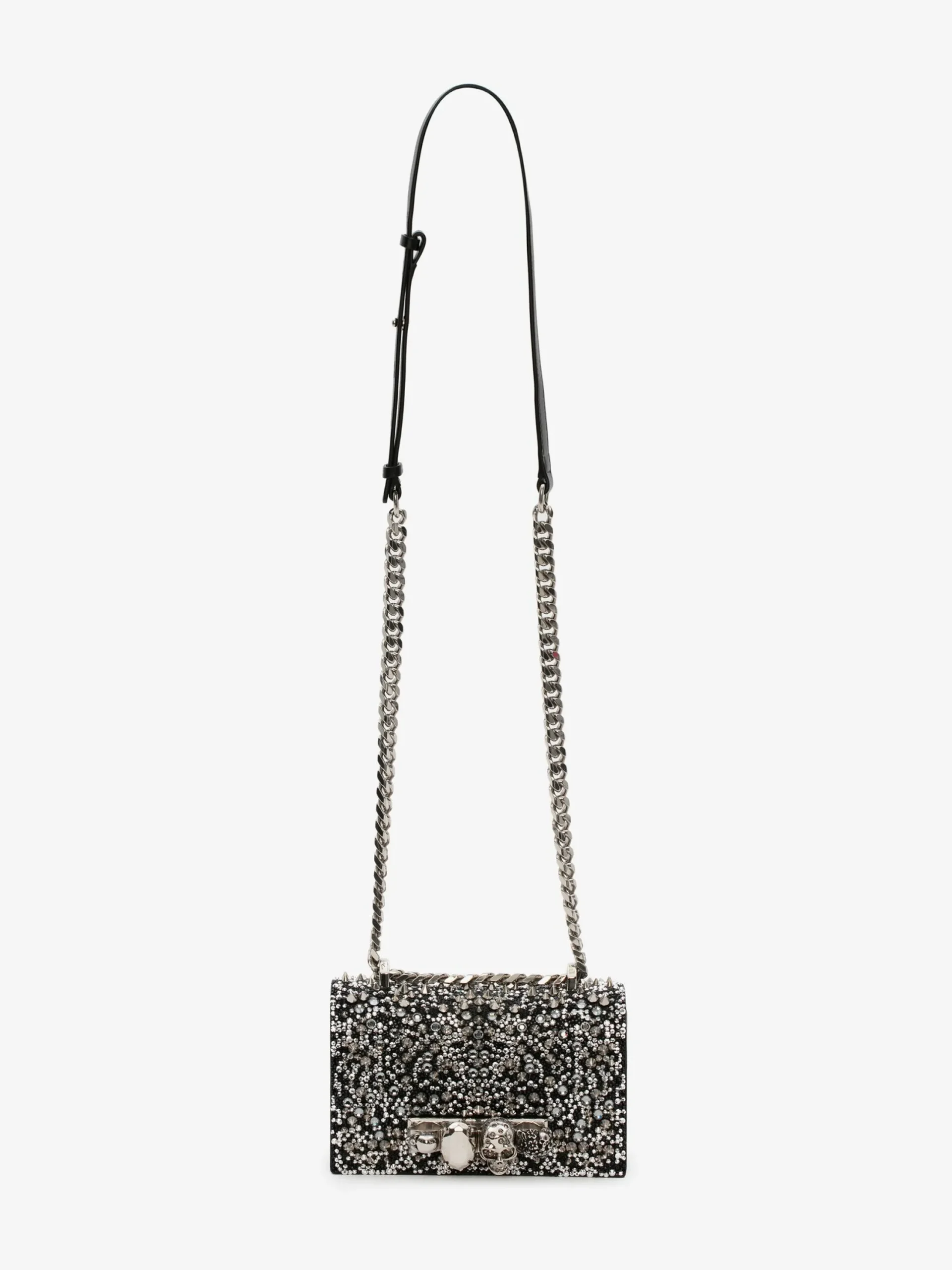 Online Alexander McQueen Women's Crystal-embellished Mini Jewelled Satchel in Black
