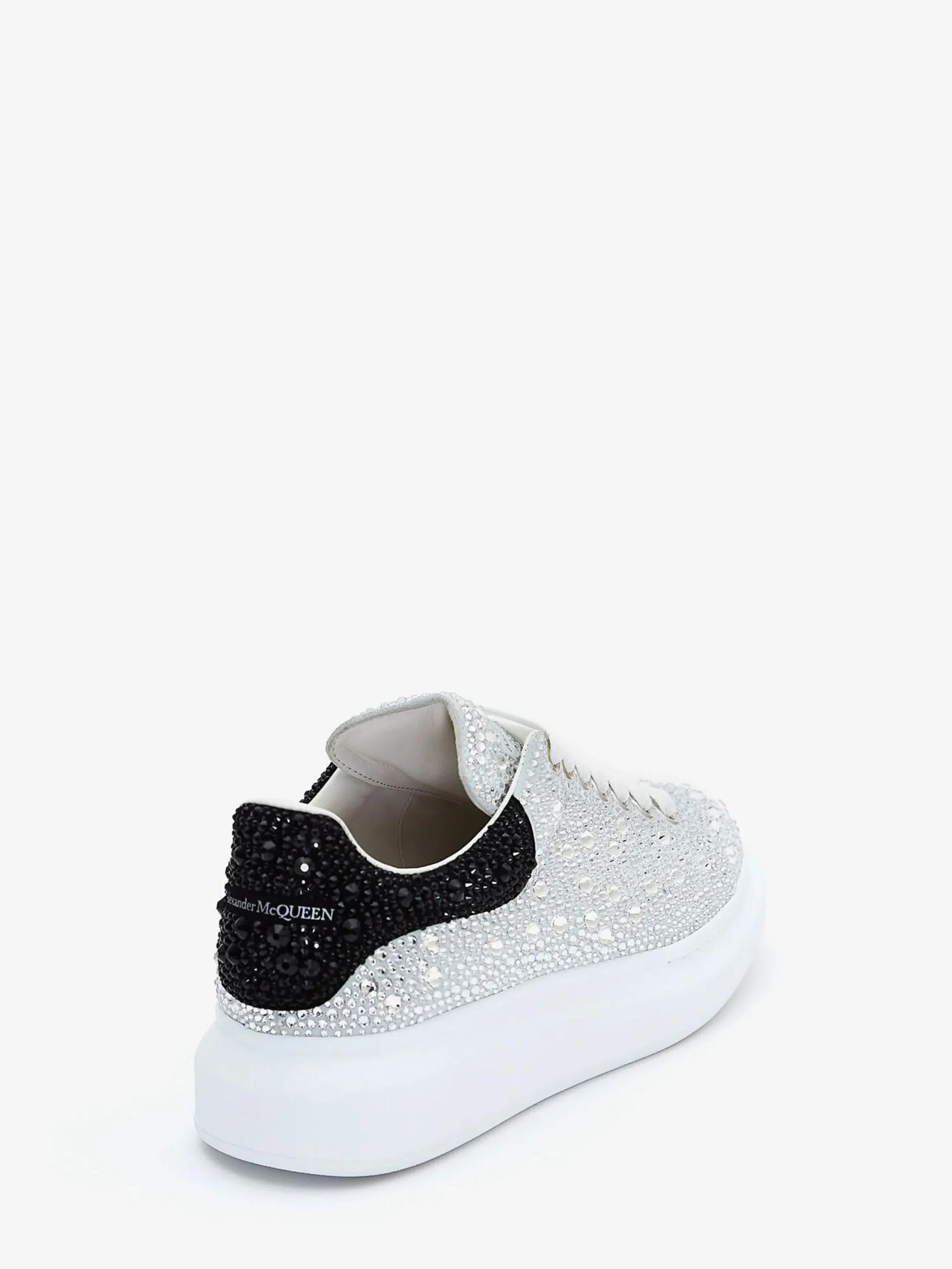 Fashion Alexander McQueen Women's Crystal-embellished Oversized Sneaker in White/Crystal