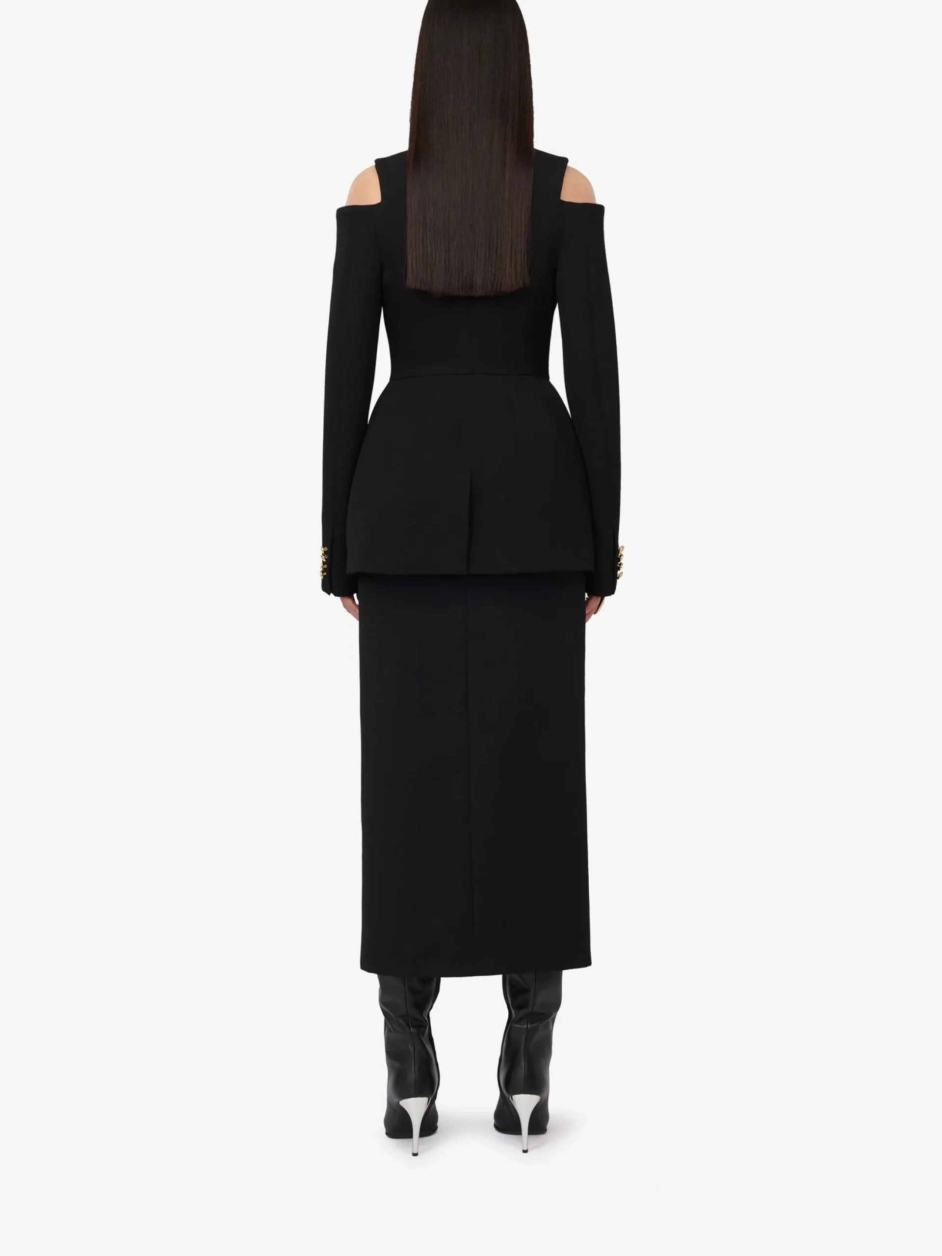 Clearance Alexander McQueen Women's Cut-out Double-breasted Military Jacket in Black