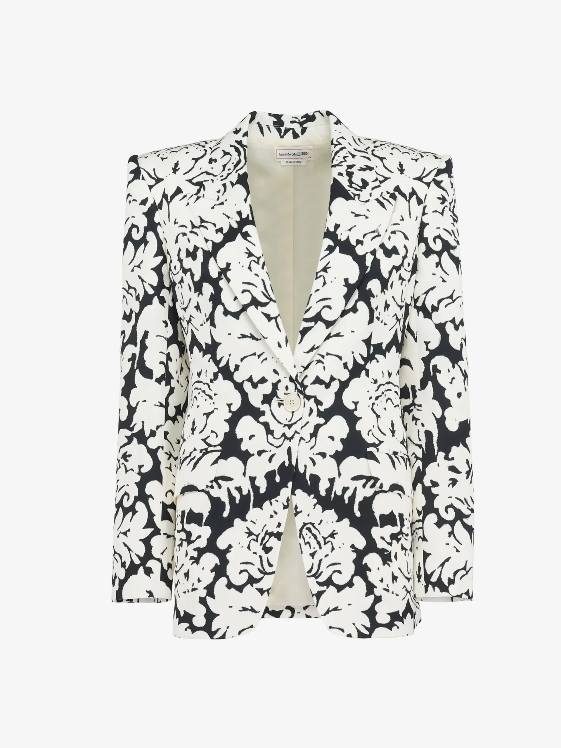 Fashion Alexander McQueen Women's Damask Single-breasted Jacket in Black/Ivory