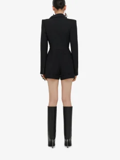 Sale Alexander McQueen Women's Deconstructed Orchid All-in-one in Black