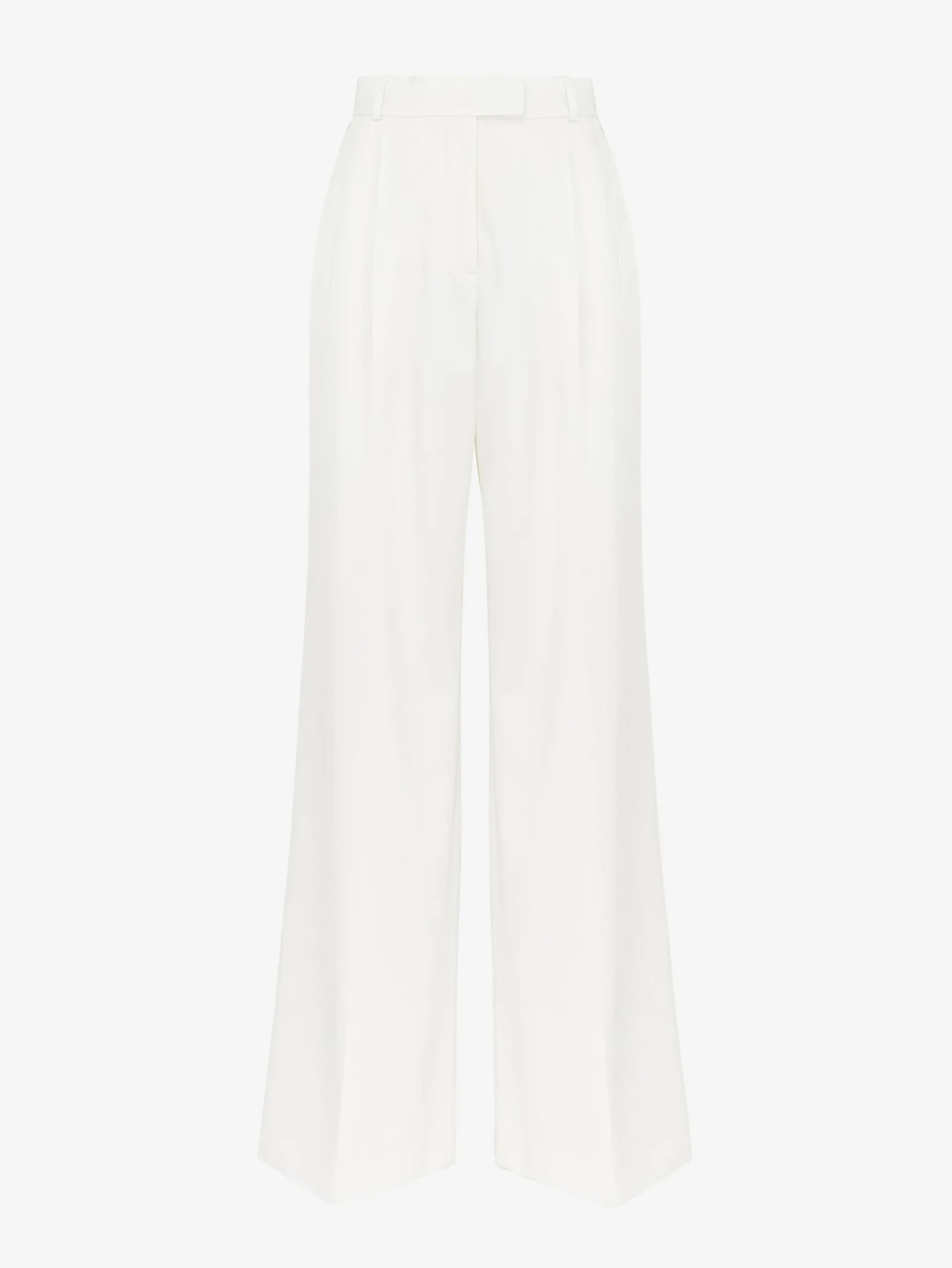 Shop Alexander McQueen Women's Double Pleat Wide Leg Trousers in Ivory