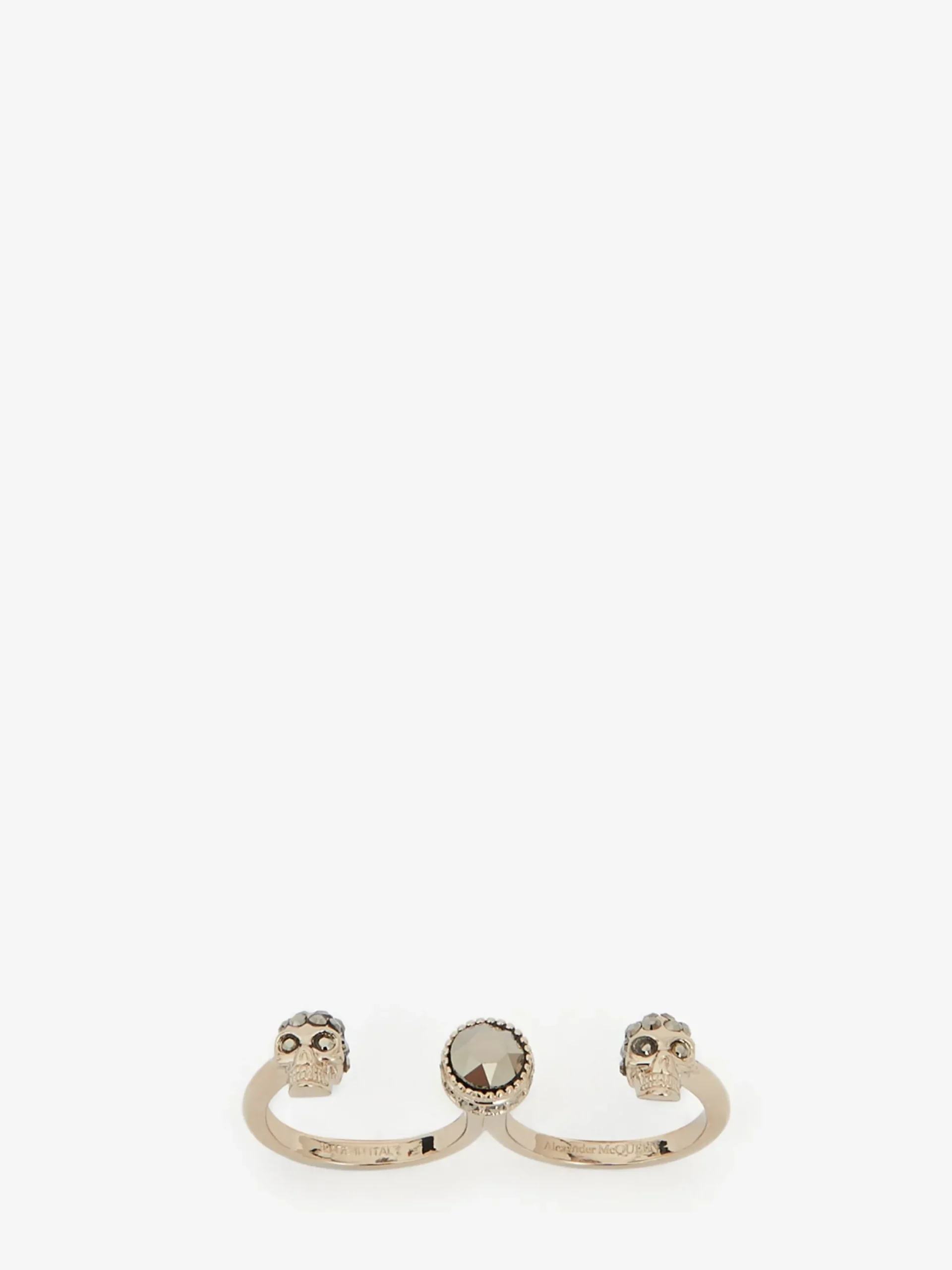 Hot Alexander McQueen Women's Double Skull Ring in Pale Gold