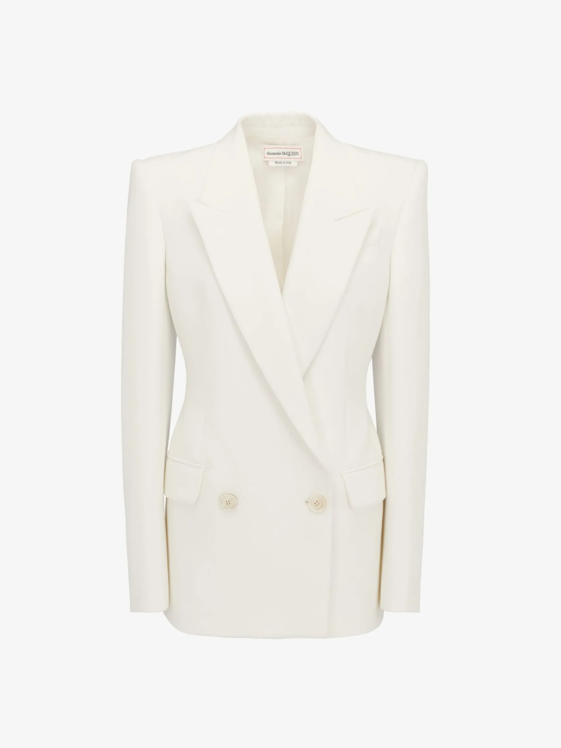 Shop Alexander McQueen Women's Double-breasted Jacket in Optic White