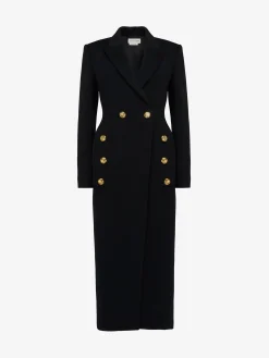 Flash Sale Alexander McQueen Women's Double-breasted Military Coat in Black