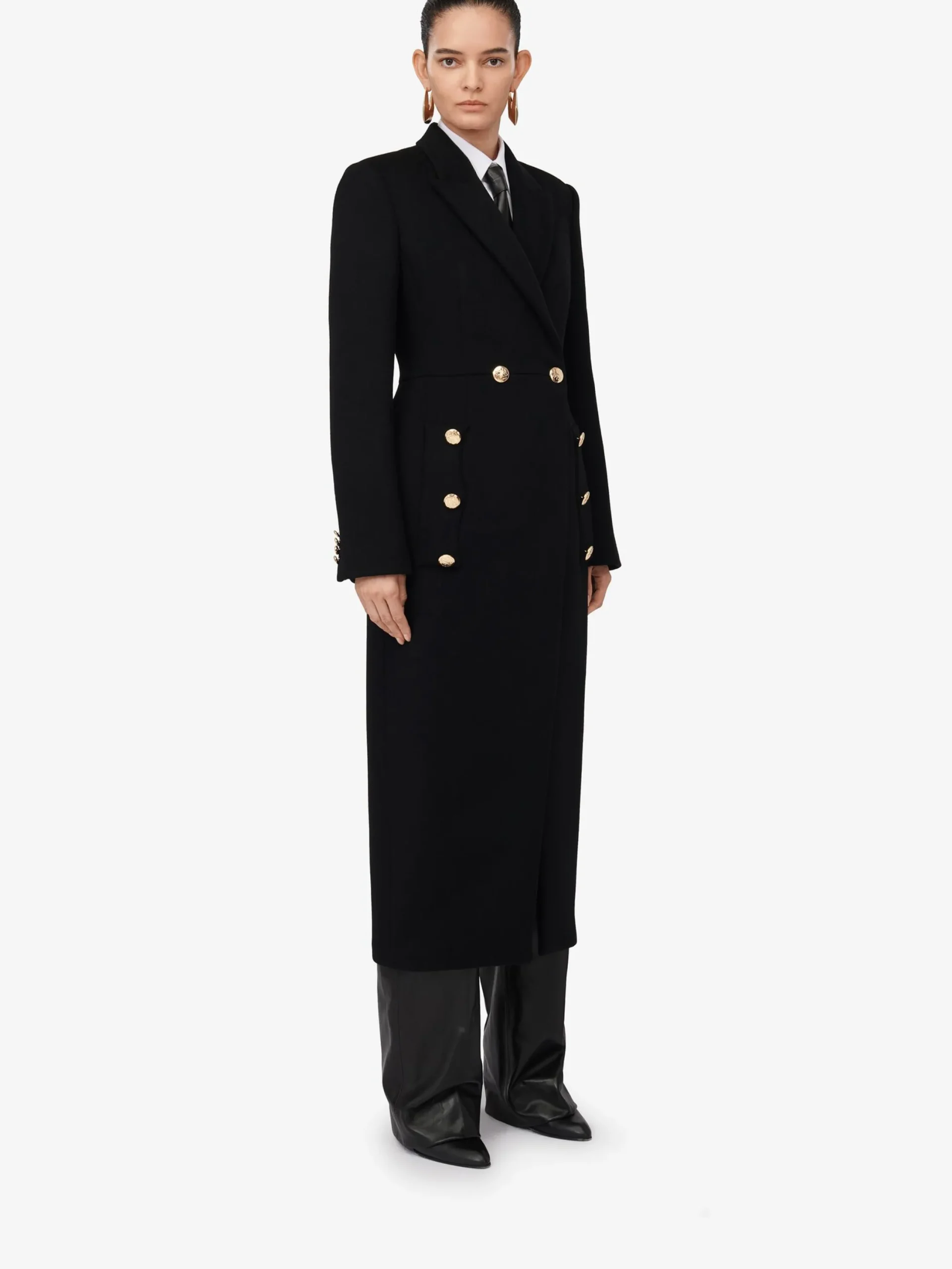Flash Sale Alexander McQueen Women's Double-breasted Military Coat in Black