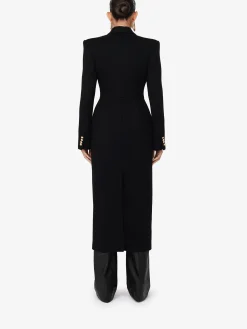 Flash Sale Alexander McQueen Women's Double-breasted Military Coat in Black