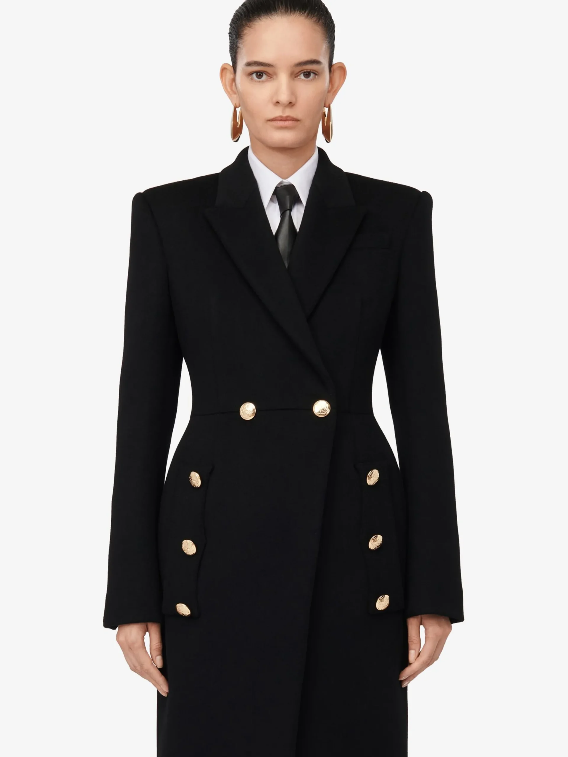 Flash Sale Alexander McQueen Women's Double-breasted Military Coat in Black