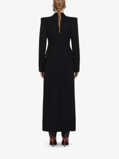 Best Sale Alexander McQueen Women's Double-breasted Tailored Coat in Black