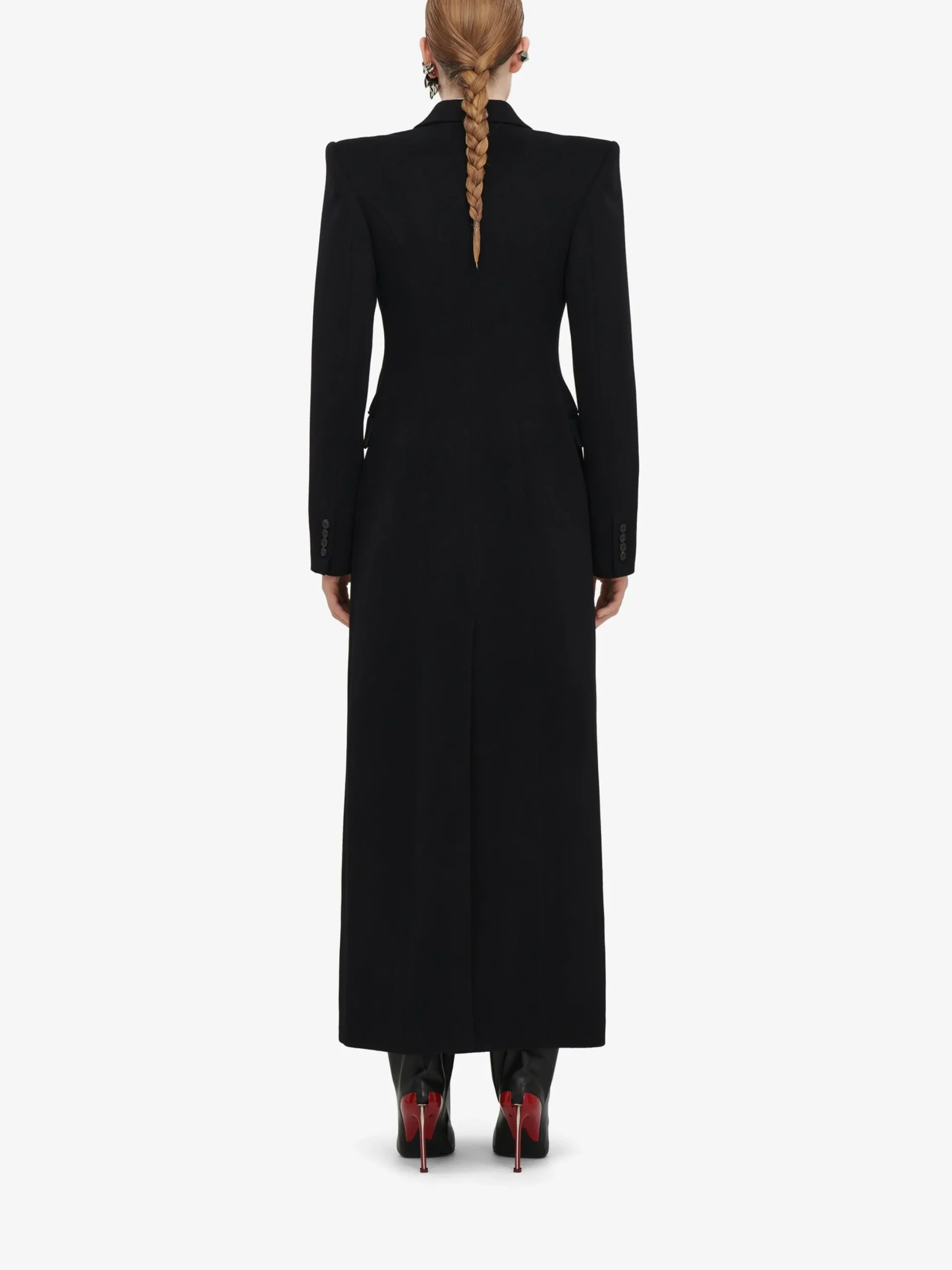 Best Sale Alexander McQueen Women's Double-breasted Tailored Coat in Black