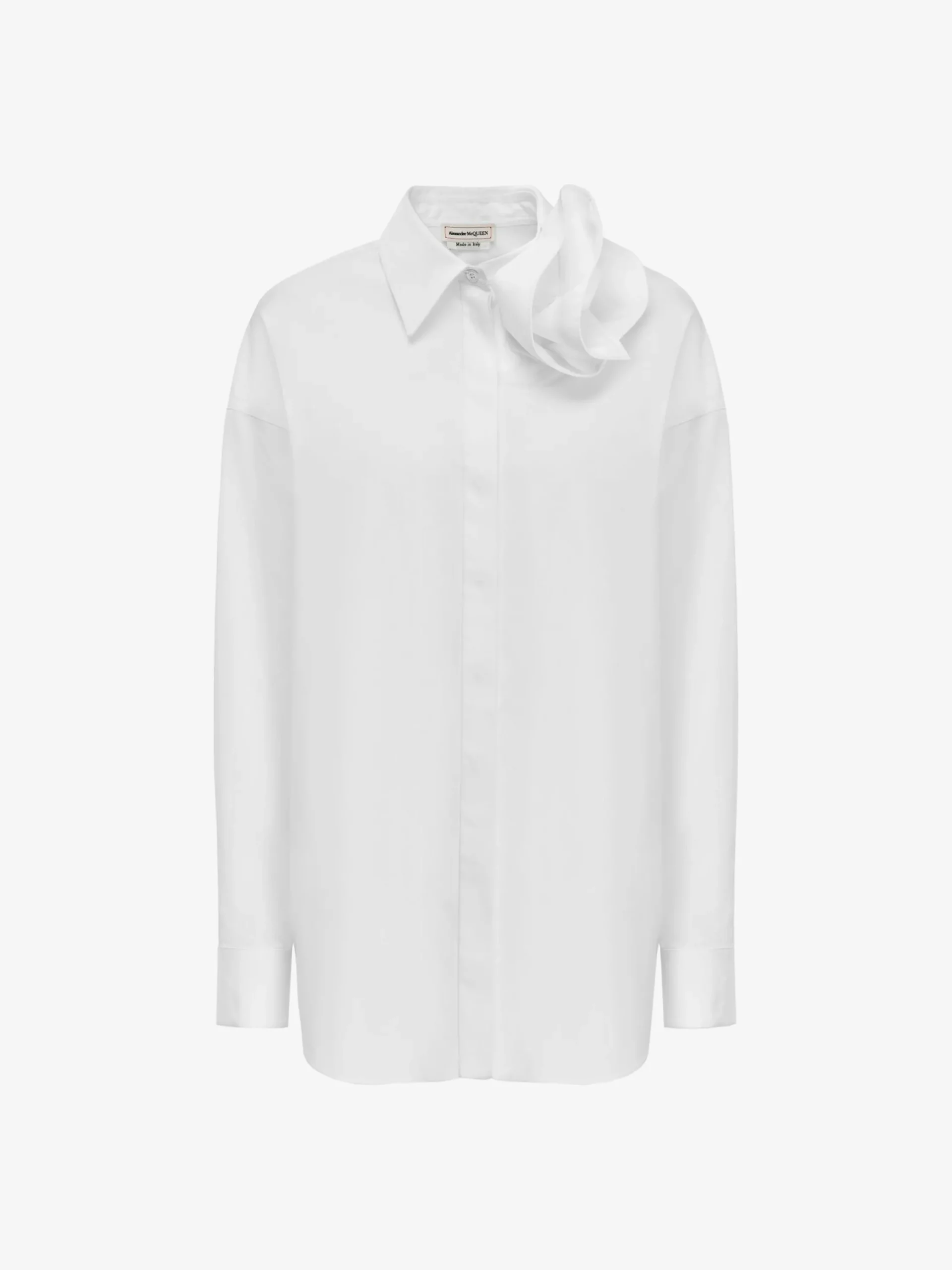 Flash Sale Alexander McQueen Women's Draped Orchid Shirt in Optical White