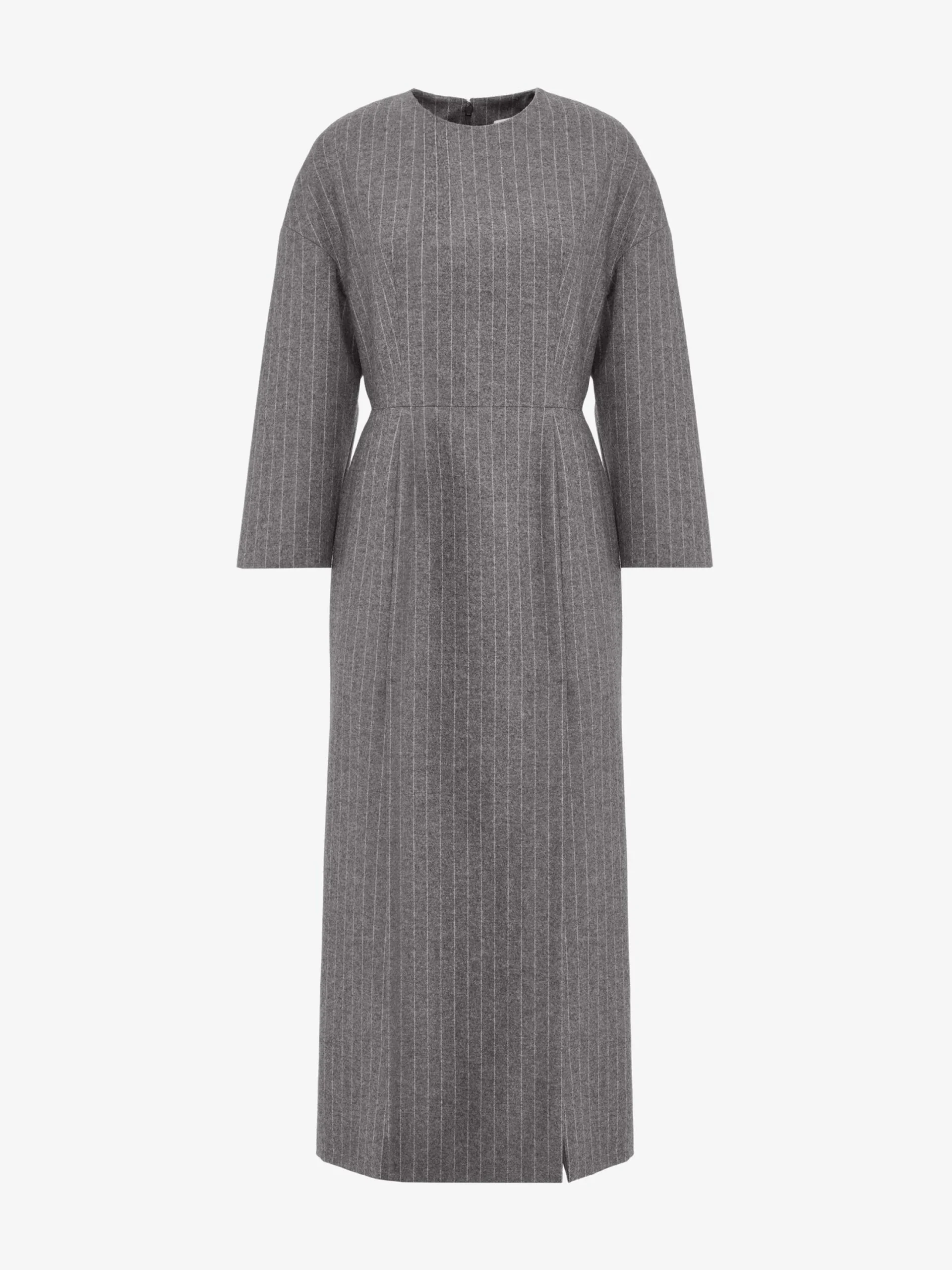 Discount Alexander McQueen Women's Dropped Shoulder Pencil Dress in Grey/ivory