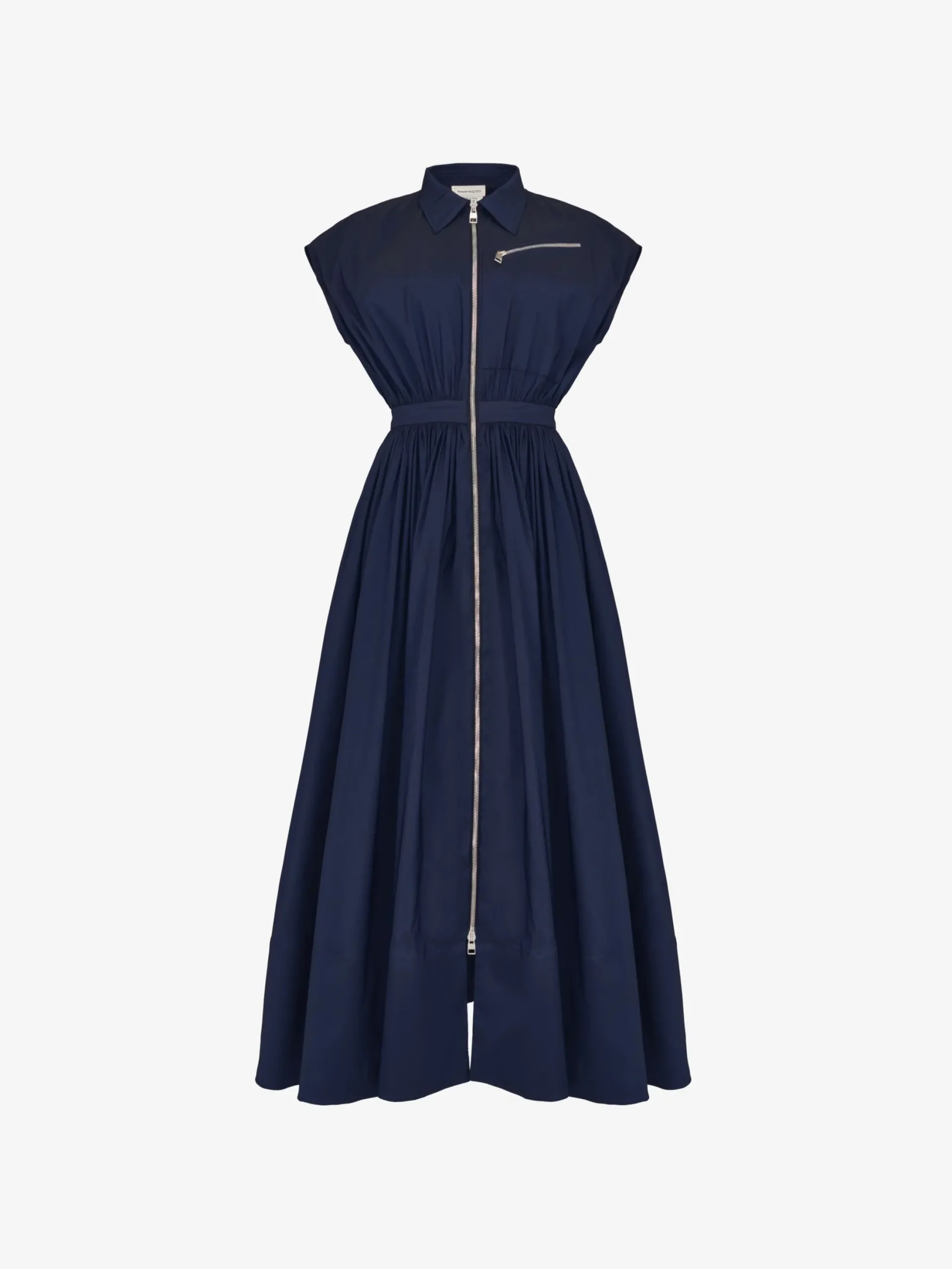 Discount Alexander McQueen Women's Dropped Shoulder Shirt Dress in Electric Navy