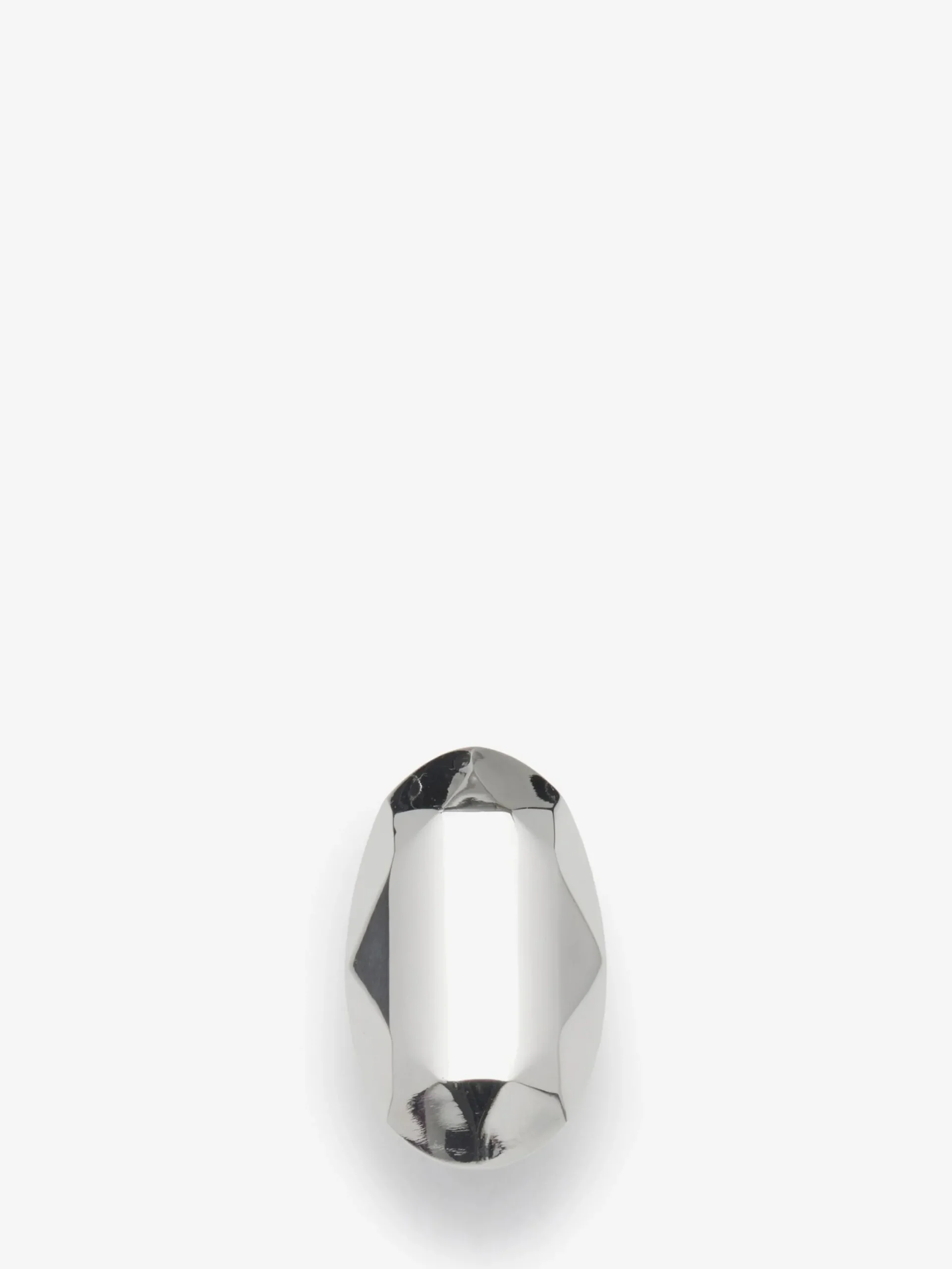 New Alexander McQueen Women's Elongated Faceted Ring in Antique Silver