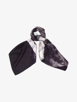 Best Alexander McQueen Women's Exploded Orchid Biker Foulard in Ivory/Black