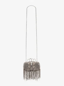Clearance Alexander McQueen Women's Exploded Victorian Jewel Knuckle Clutch in Silver