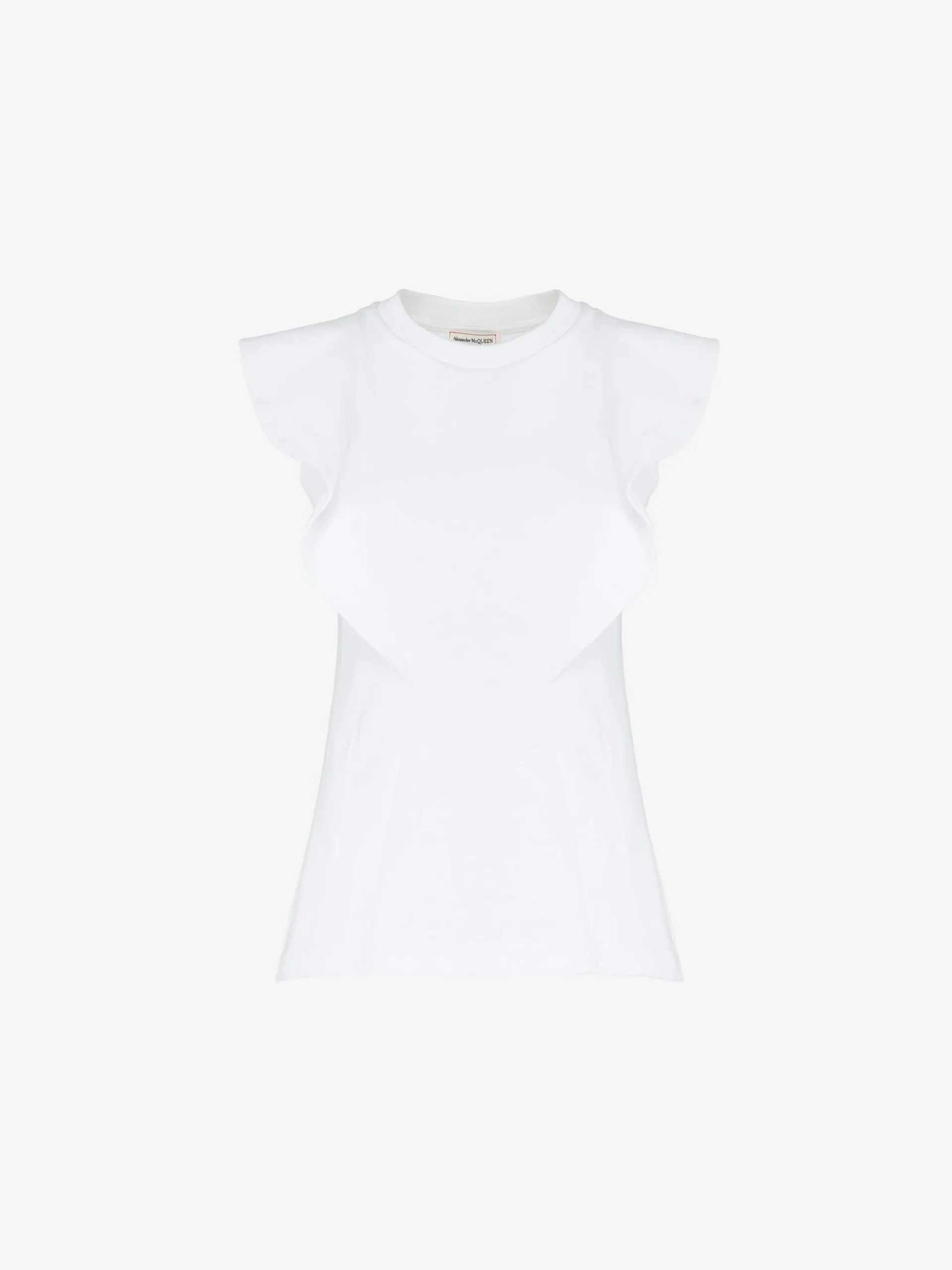 Store Alexander McQueen Women's Frill Detail Sleeveless Top in Optic White