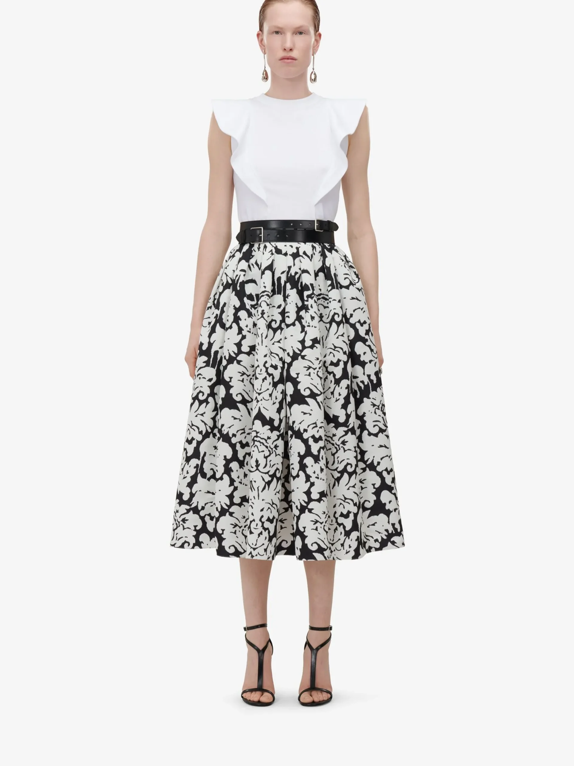 Store Alexander McQueen Women's Frill Detail Sleeveless Top in Optic White