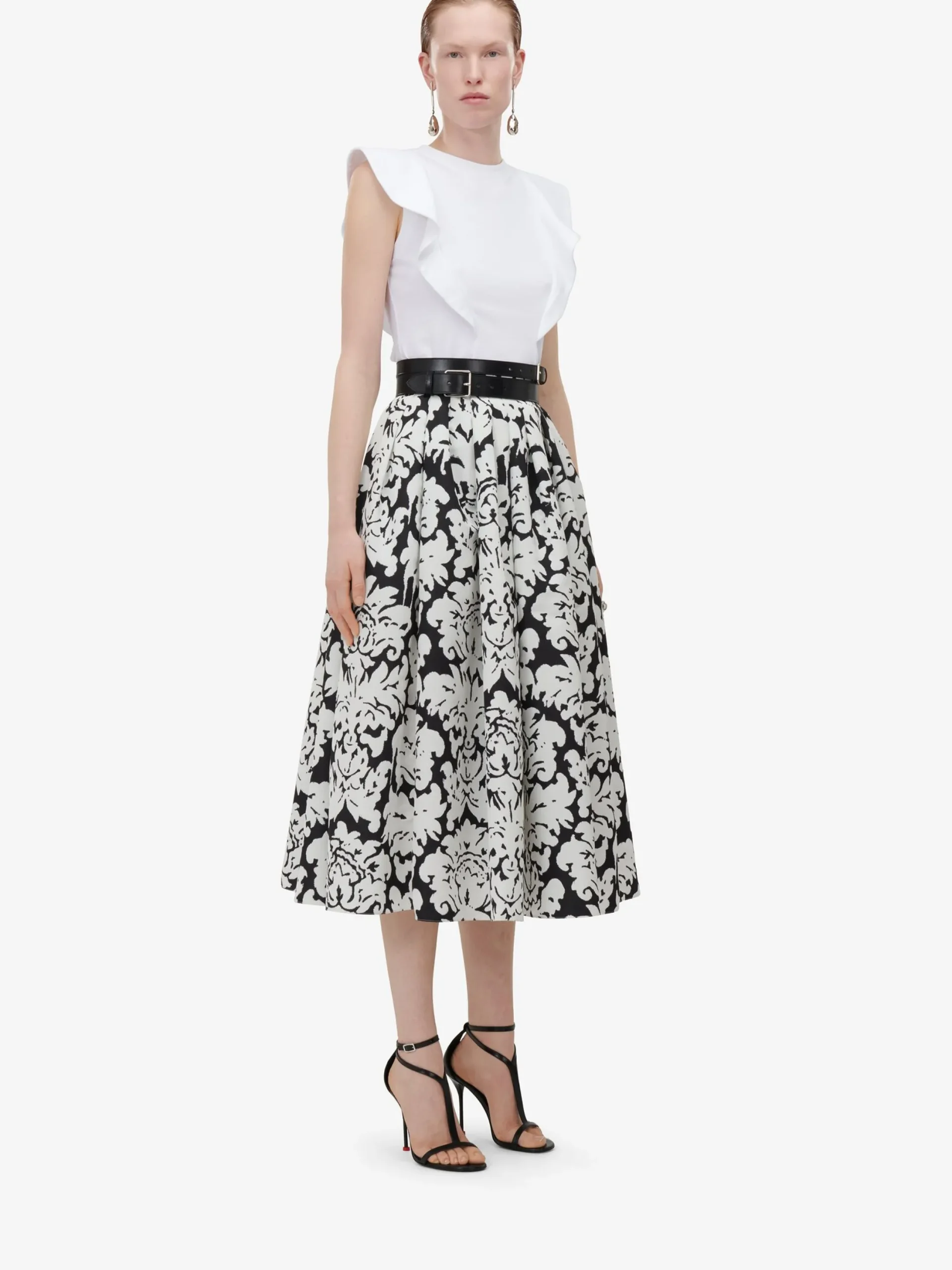 Store Alexander McQueen Women's Frill Detail Sleeveless Top in Optic White