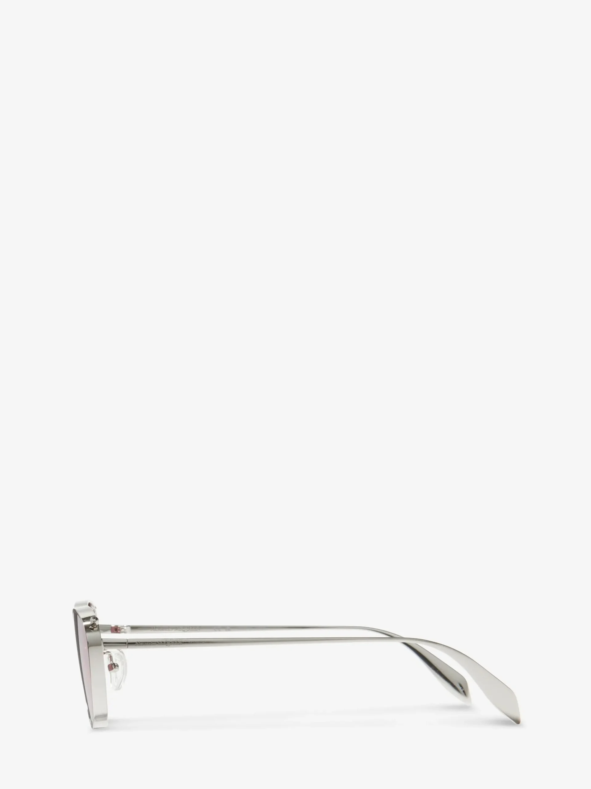 Shop Alexander McQueen Women's Front Piercing Cat-eye Sunglasses in Silver/Pink