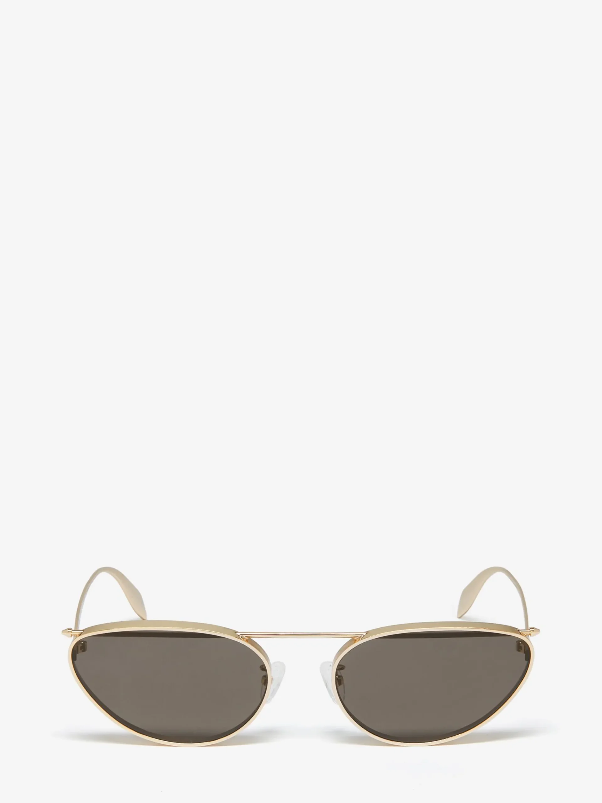 New Alexander McQueen Women's Front Piercing Cat-eye Sunglasses in Light Gold/Smoke