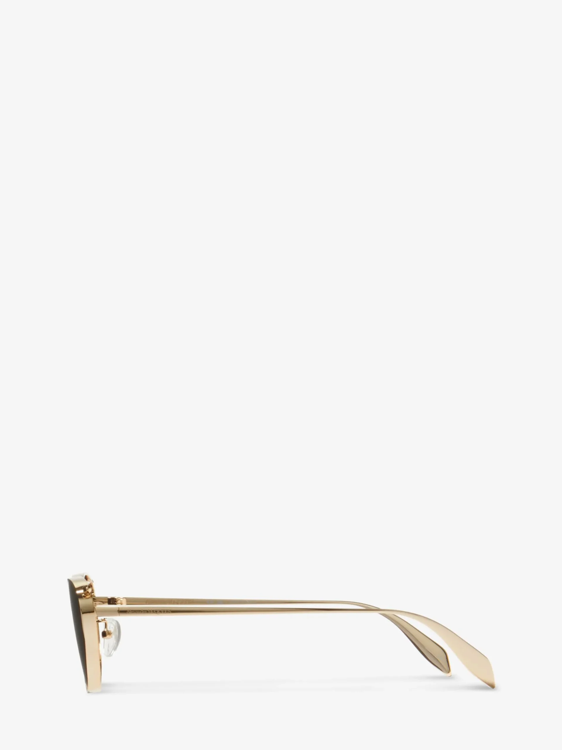 New Alexander McQueen Women's Front Piercing Cat-eye Sunglasses in Light Gold/Smoke