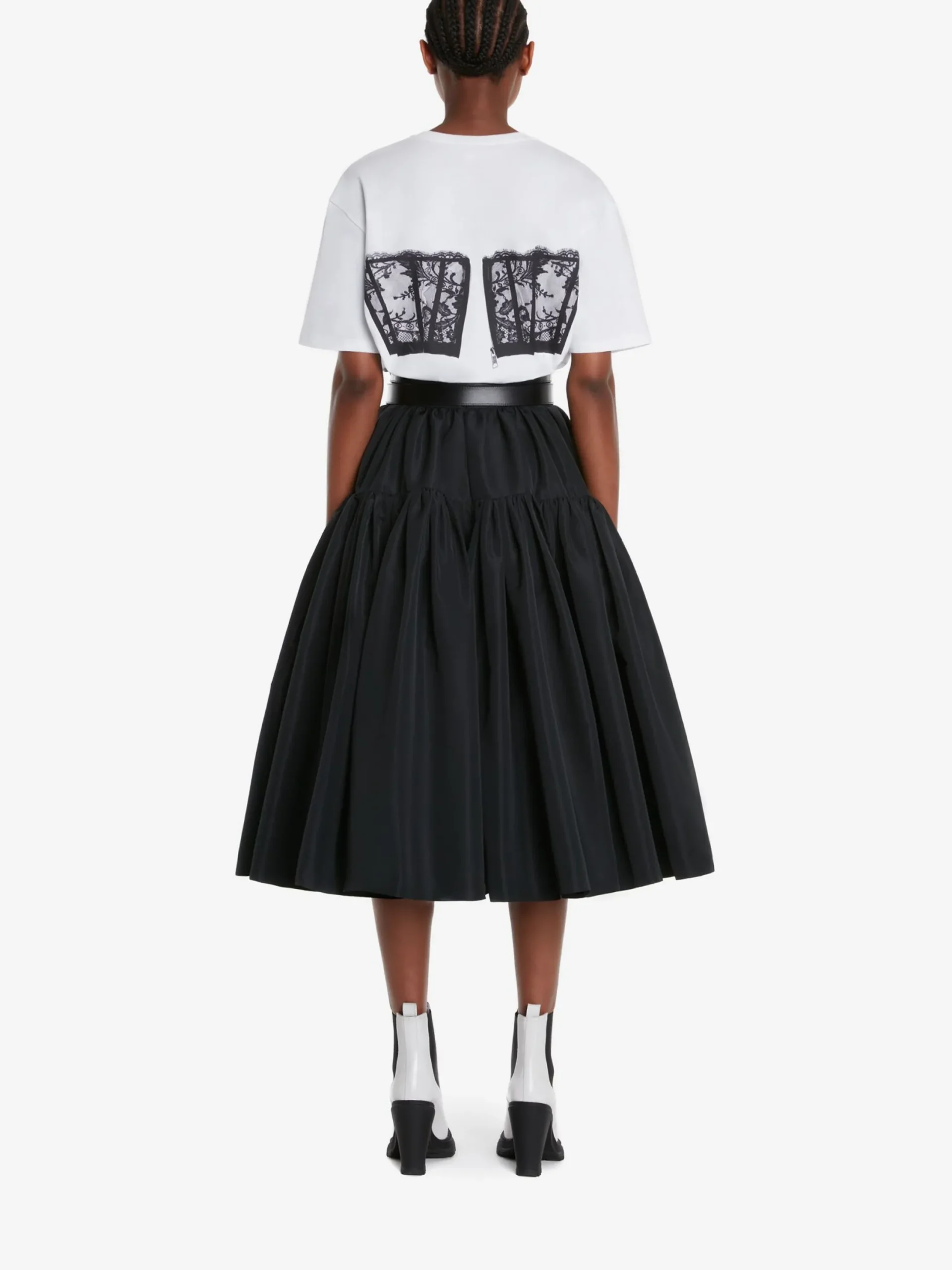 Cheap Alexander McQueen Women's Gathered Midi Skirt in Black